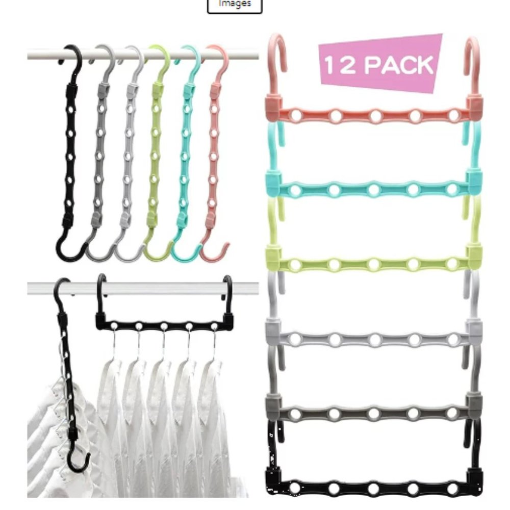 New 12 Pack Sturdy Closet Organizer Hanger for Heavy Clothes